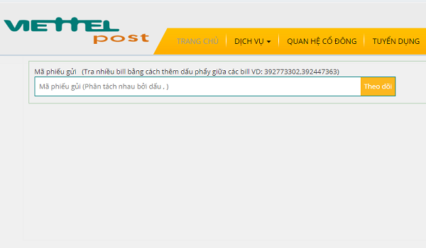 Hướng dẫn tra cứu mã vận đơn của Viettel Post thông qua website