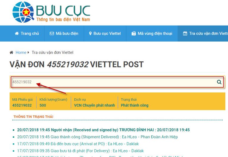 tra mã vận đơn Viettel Post 