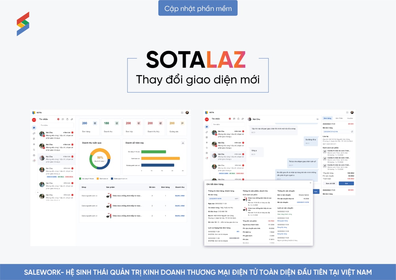 [Thông báo] Cập nhật giao diện phần mềm mới tại Sota Lazada - 22