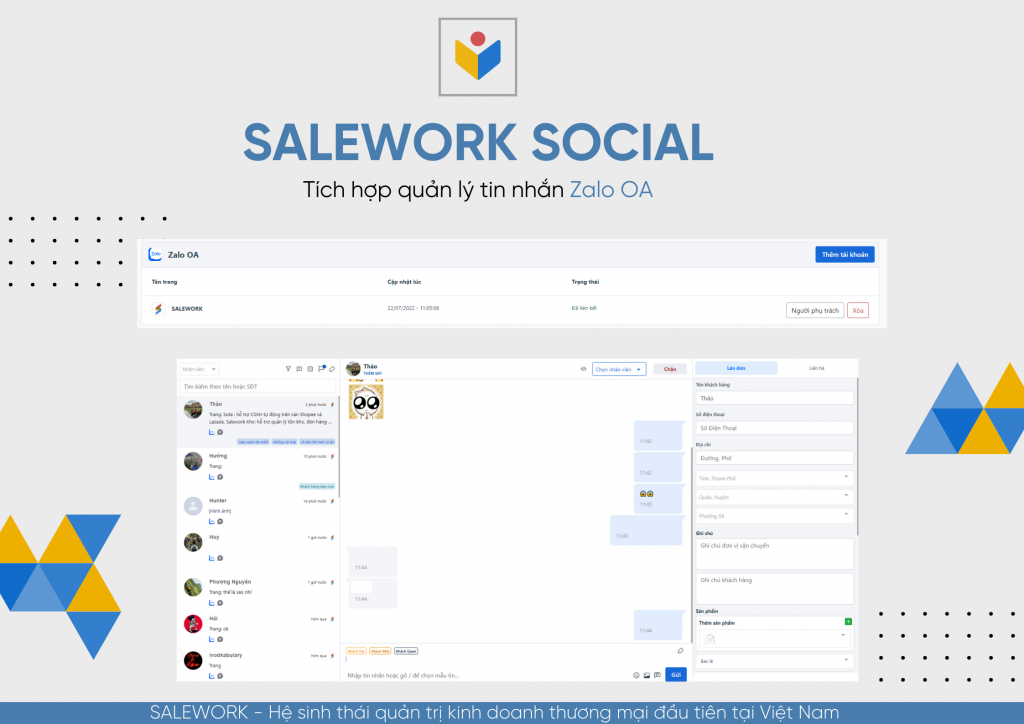 Hướng dẫn liên kết và lọc tin nhắn Zalo OA tại Salework Social