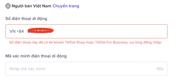 Số điện thoại thông minh đã và đang được dùng để làm khởi tạo ra Tiktok Shop sẽ không còn được ĐK lại.