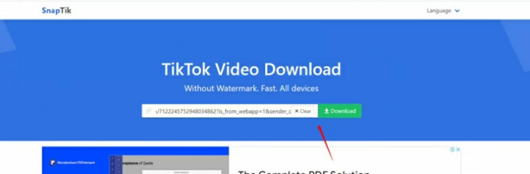 Cách tải video TikTok không logo với SnapTik