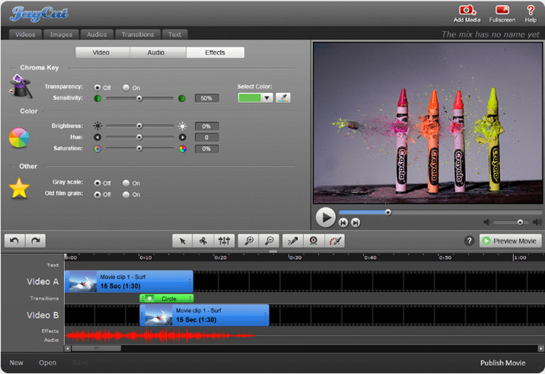Phần mềm ghép nhạc vào video trực tuyến JayCut hỗ trợ 2 tùy chọn cho người dùng