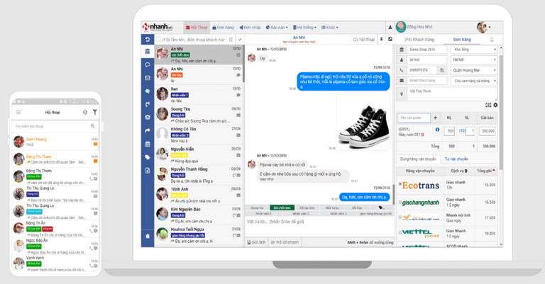 Chat.nhanh.vn được tích hợp bộ công cụ mạnh mẽ với nhiều chức năng