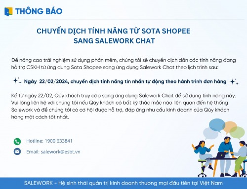 Chuyển dịch tính năng tin nhắn tự động cho sàn Shopee sang ứng dụng Salework Chat